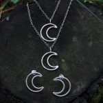 Crescent Moon minimal Necklace Earrings