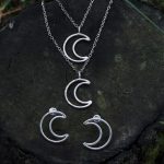Crescent Moon minimal Necklace Earrings