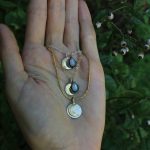 Tiny Moonstone & Moon delicate necklace 4