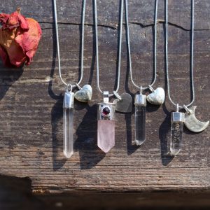 Quartz Necklace - moon or heart - Image 8