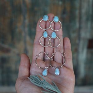 Larimar hoops teardrop - KAI collection - Image 5