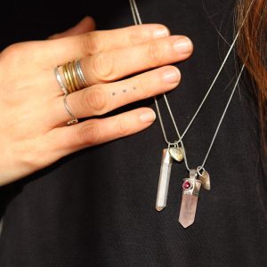 Quartz Necklace - moon or heart - Image 5