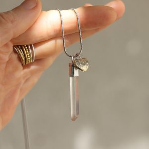 Quartz Necklace - moon or heart - Image 6