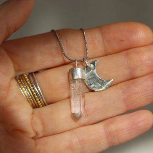 Quartz Necklace - moon or heart - Image 3
