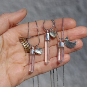 Quartz Necklace - moon or heart - Image 4