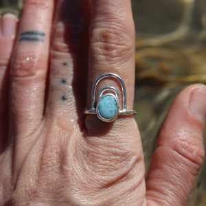 Larimar rainbow ring - Image 3